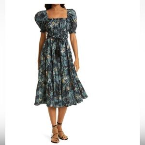 ULLA JOHNSON Iliana Printed Poplin Dress Sz 2